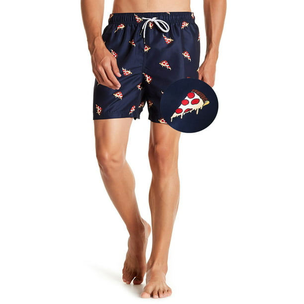 Summer Funny Knee High Shorts Pants Pizza Mens Beach Short Boardshorts for Boy and Men Medium 